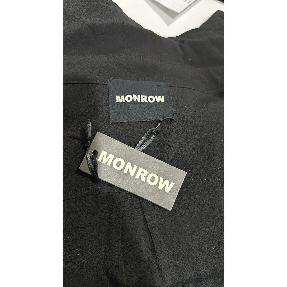 Monrow Revolve Crepe Black Long Sleeve Jumpsuit Size Medium - NWT - Picture 7 of 8